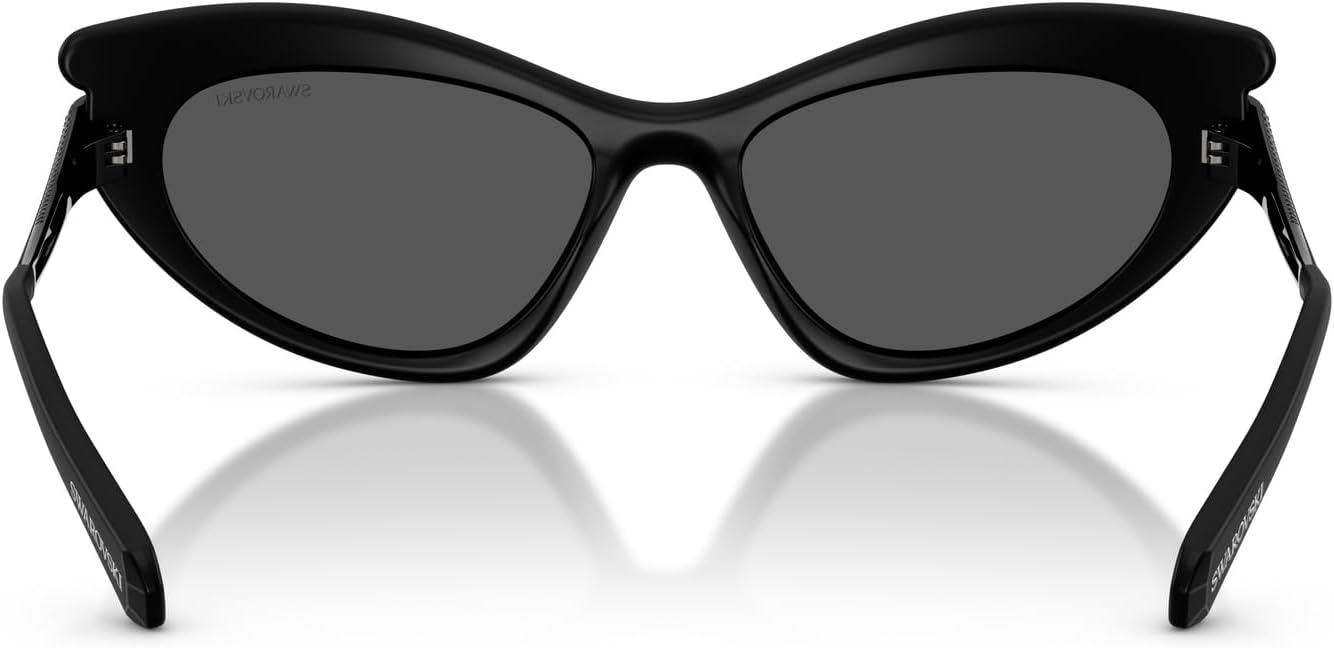 imageSwarovski womens Sk6038 Cat Eye SunglassesMatte BlackGrey Mirrored Black