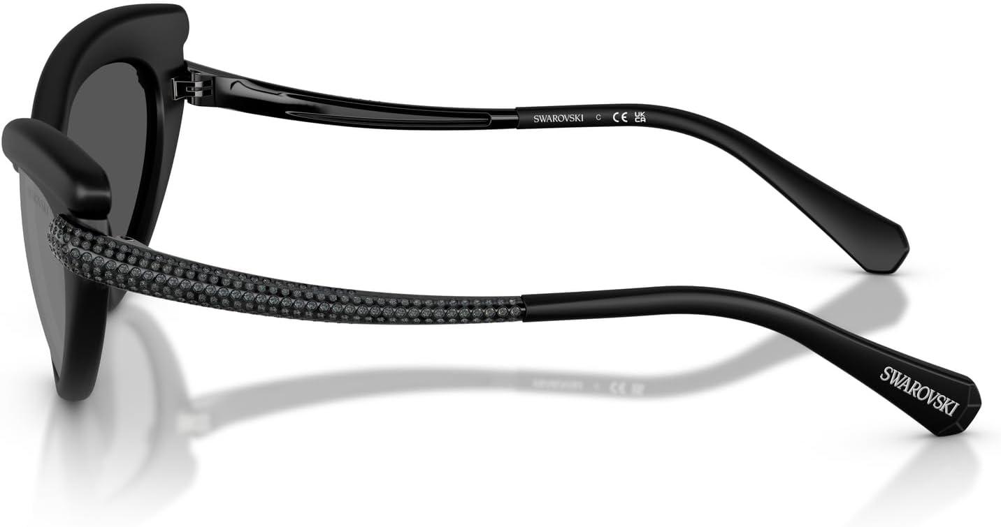 imageSwarovski womens Sk6038 Cat Eye SunglassesMatte BlackGrey Mirrored Black