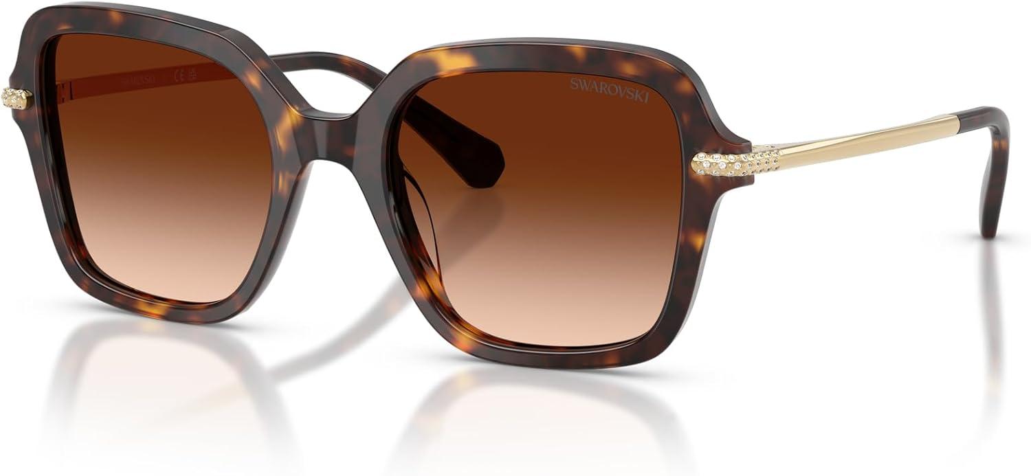 imageSwarovski womens Sk6040f Low Bridge Fit Square SunglassesHavanaGradient Brown