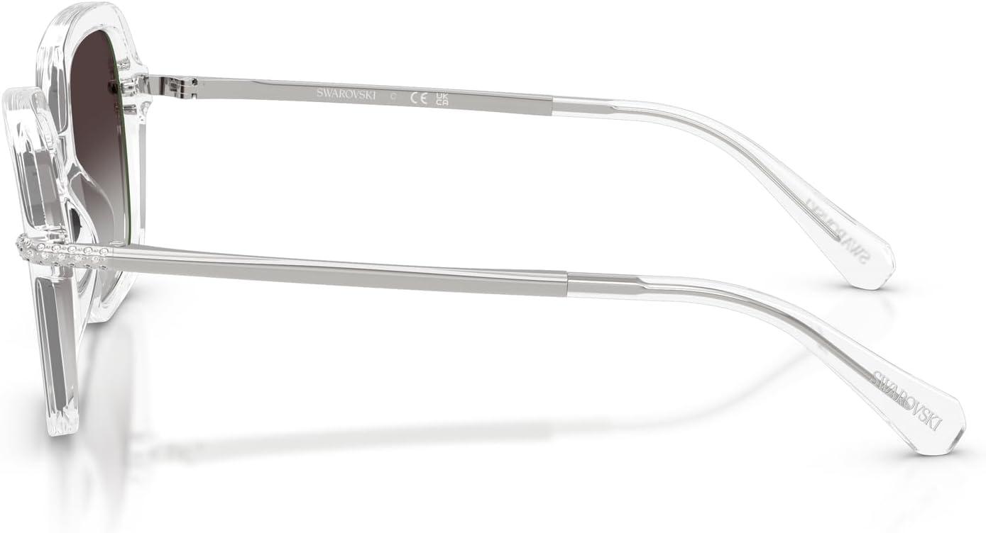 imageSwarovski womens Sk6040f Low Bridge Fit Square SunglassesTransparentGradient Grey