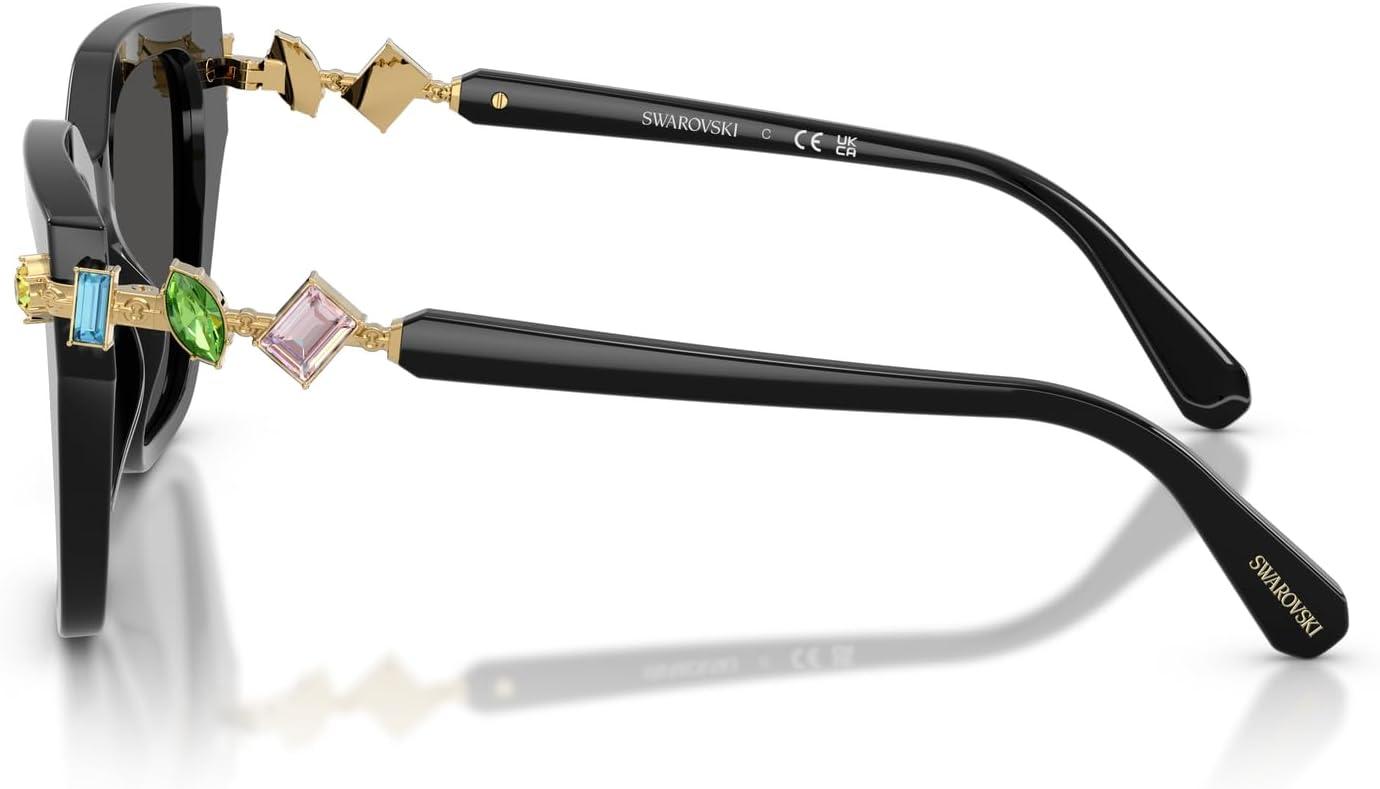 imageSwarovski womens Sk6041f Low Bridge Fit Square SunglassesBlackDark Grey