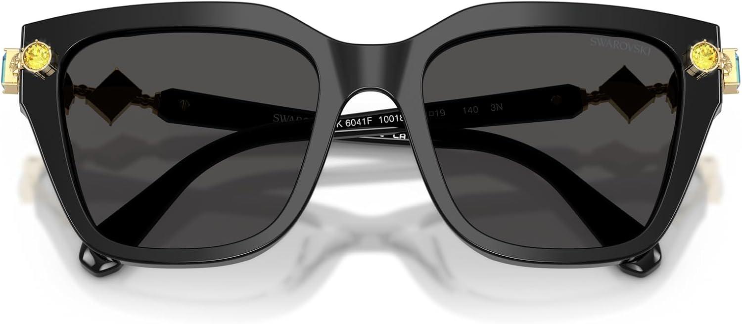 imageSwarovski womens Sk6041f Low Bridge Fit Square SunglassesBlackDark Grey