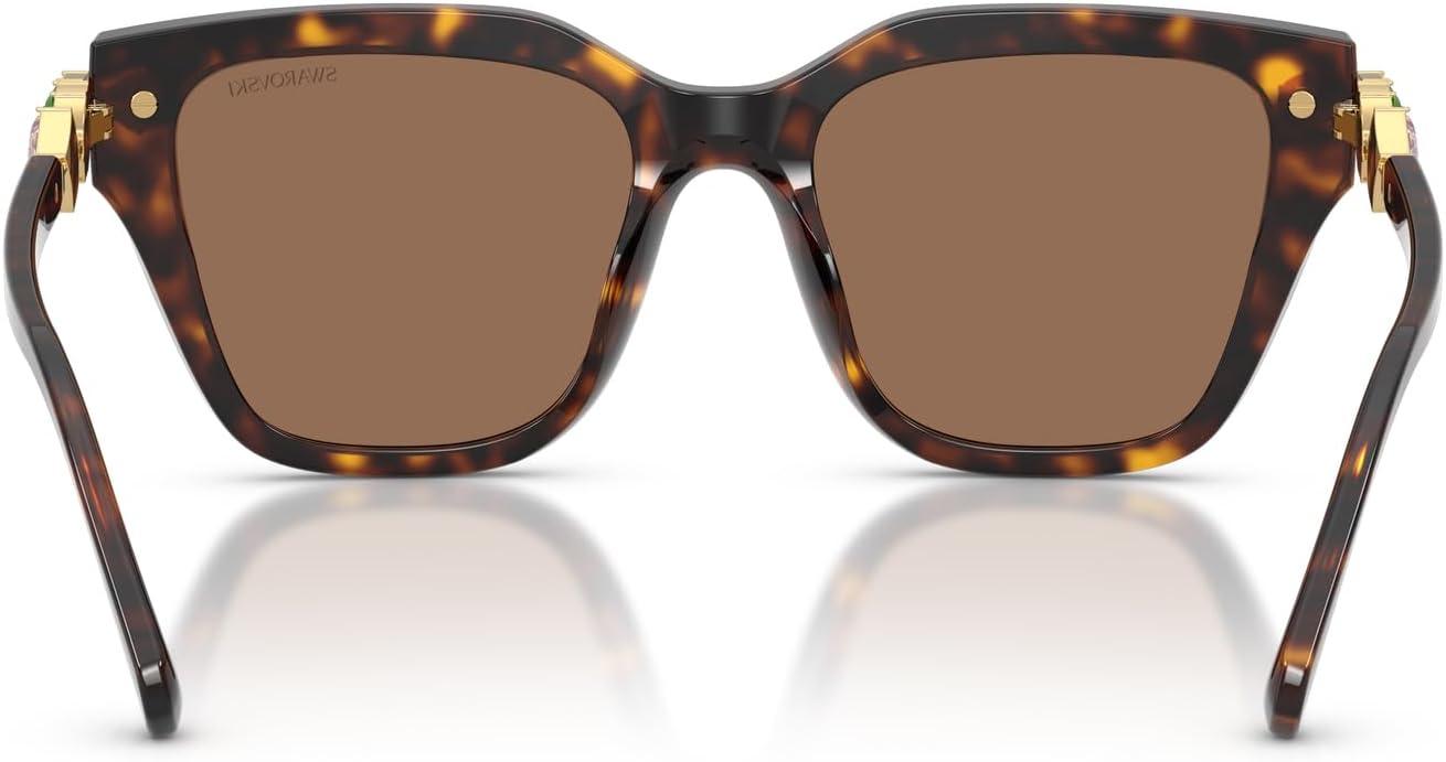 imageSwarovski womens Sk6041f Low Bridge Fit Square SunglassesHavanaDark Brown