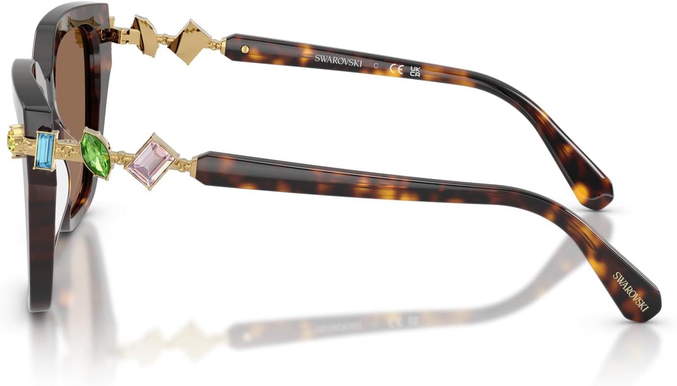 imageSwarovski womens Sk6041f Low Bridge Fit Square SunglassesHavanaDark Brown