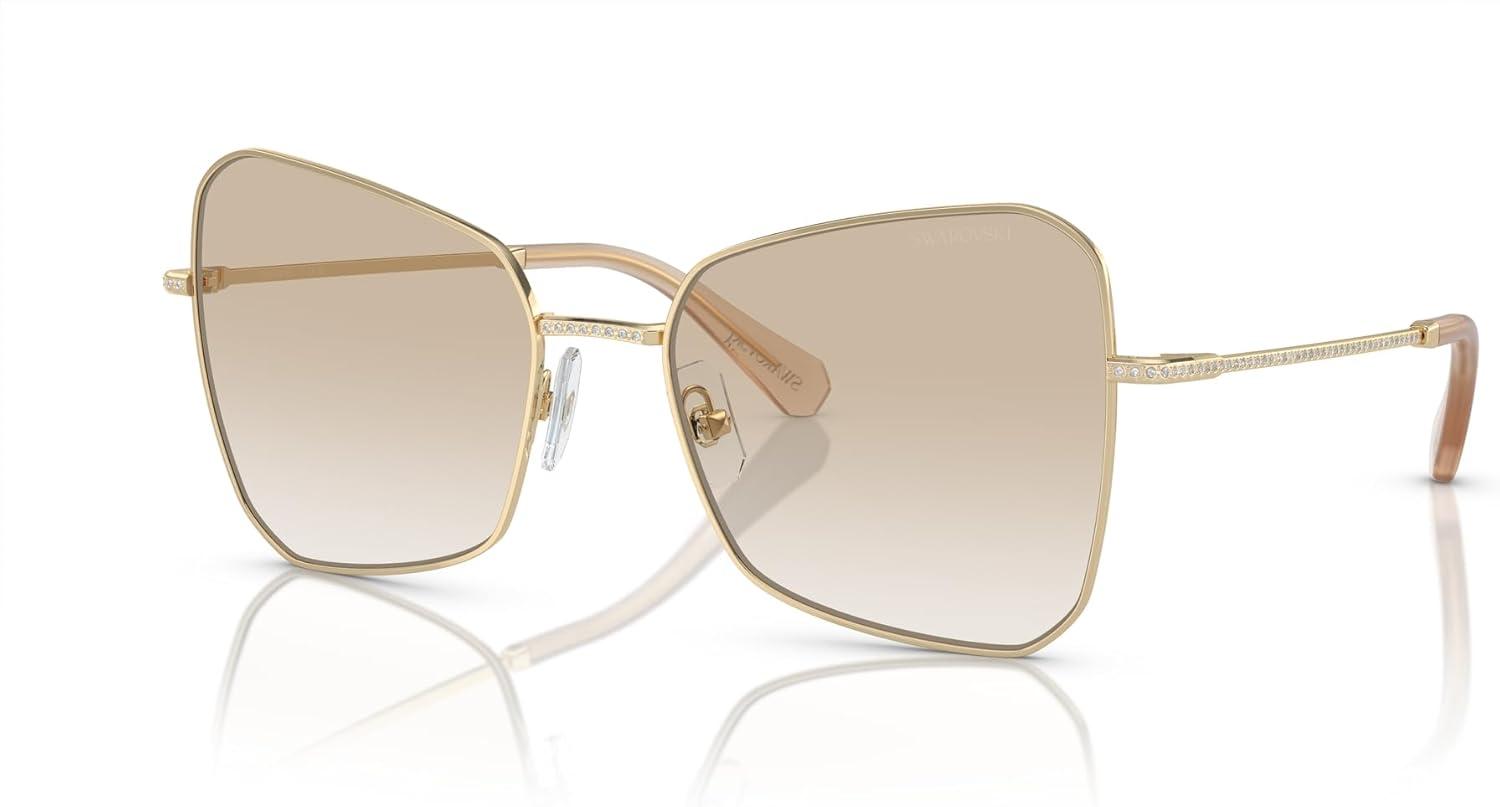 imageSwarovski womens Sk7008 Butterfly SunglassesPale GoldNeutral Gradient Light Grey