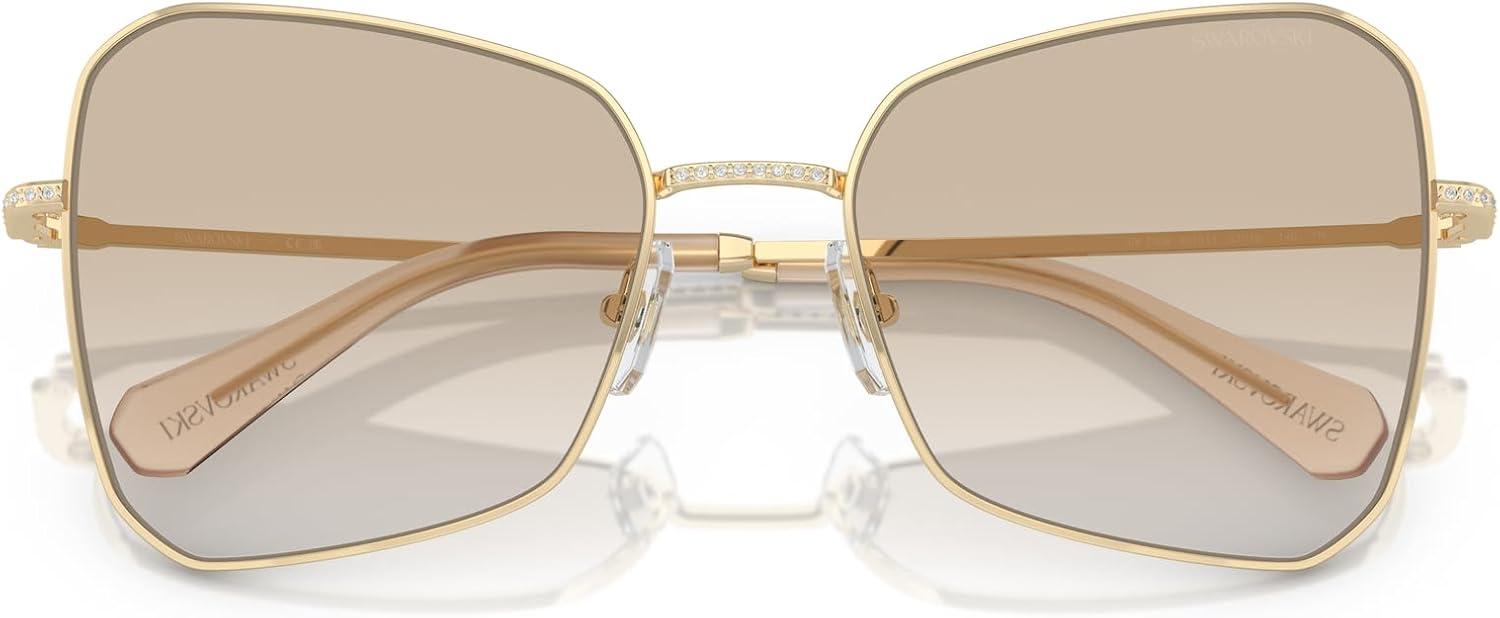 imageSwarovski womens Sk7008 Butterfly SunglassesPale GoldNeutral Gradient Light Grey