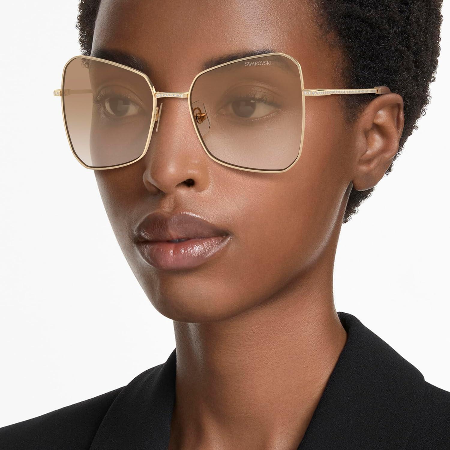 imageSwarovski womens Sk7008 Butterfly SunglassesPale GoldNeutral Gradient Light Grey