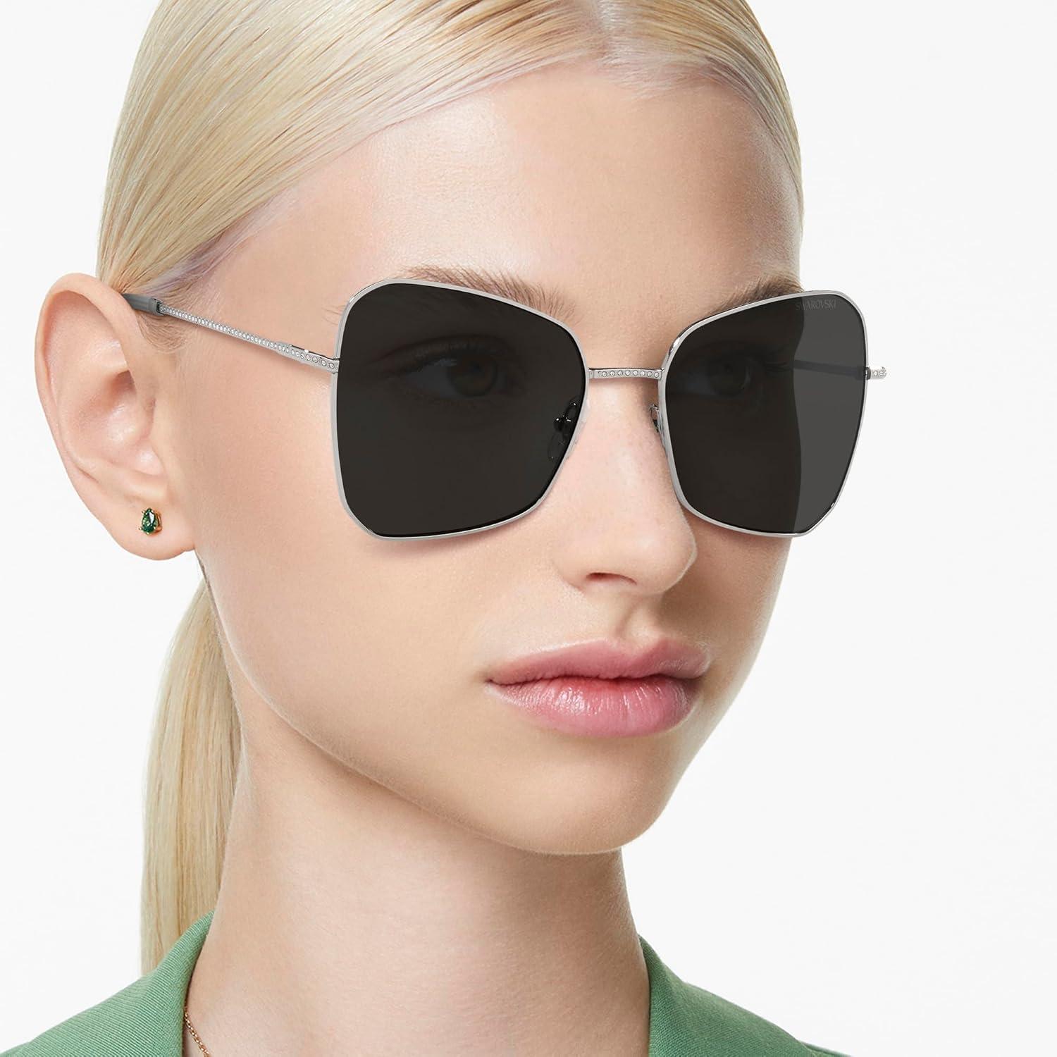 imageSwarovski womens Sk7008 Butterfly SunglassesSilverDark Grey