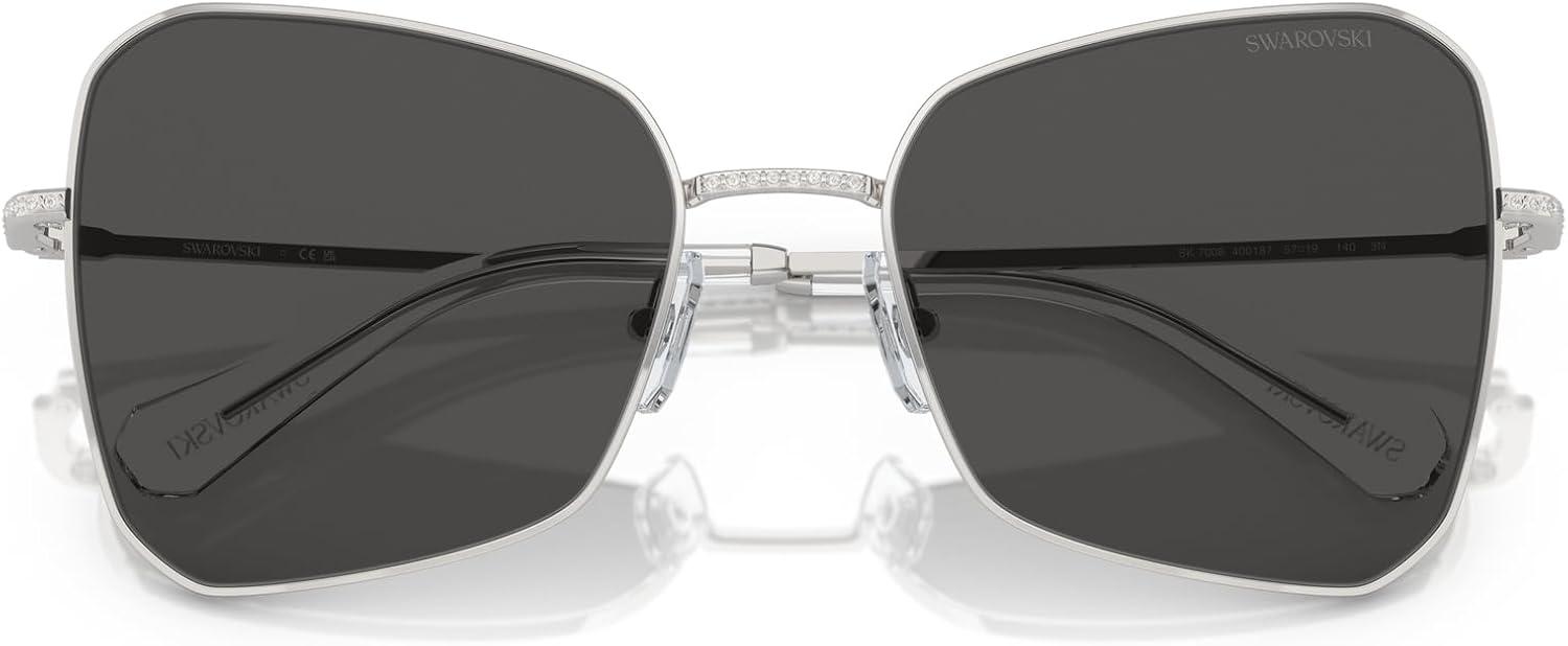 imageSwarovski womens Sk7008 Butterfly SunglassesSilverDark Grey