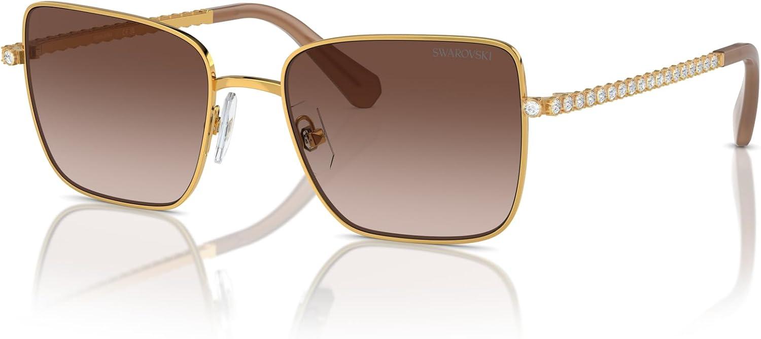 imageSwarovski womens Sk7015 Square SunglassesBlackDark Grey