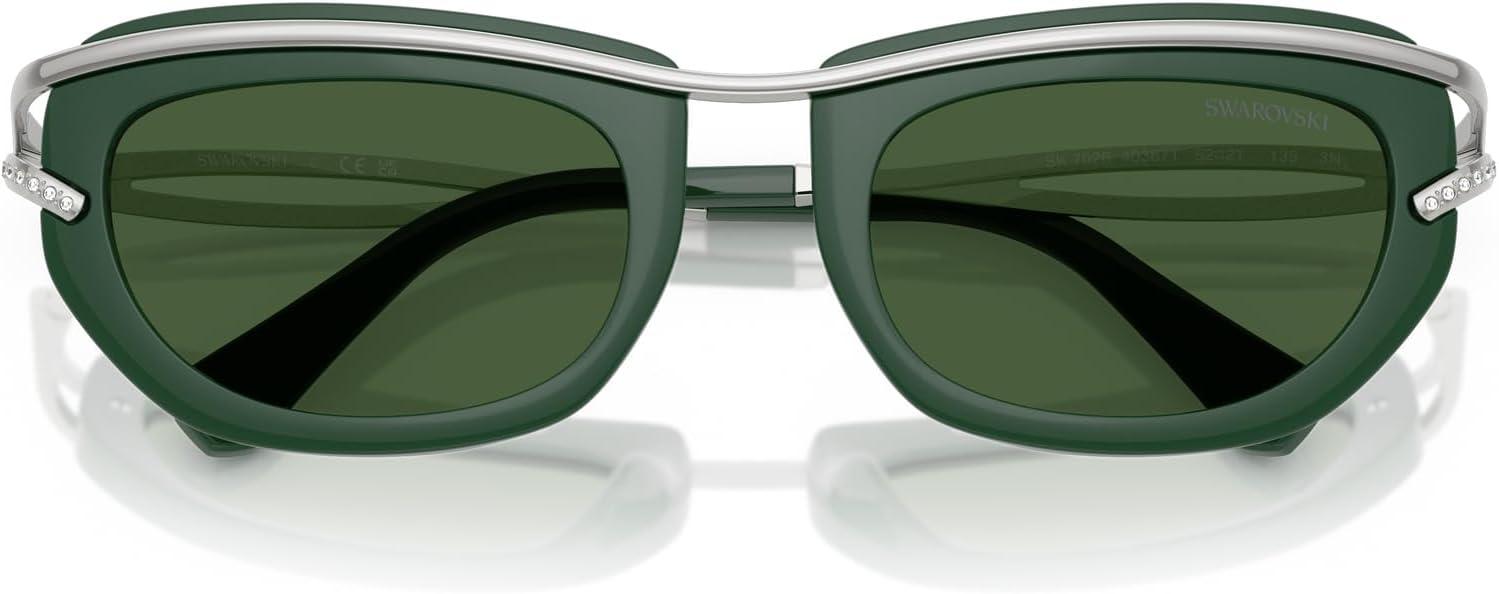 imageSwarovski womens Sk7026 Square SunglassesDark GreenDark Green