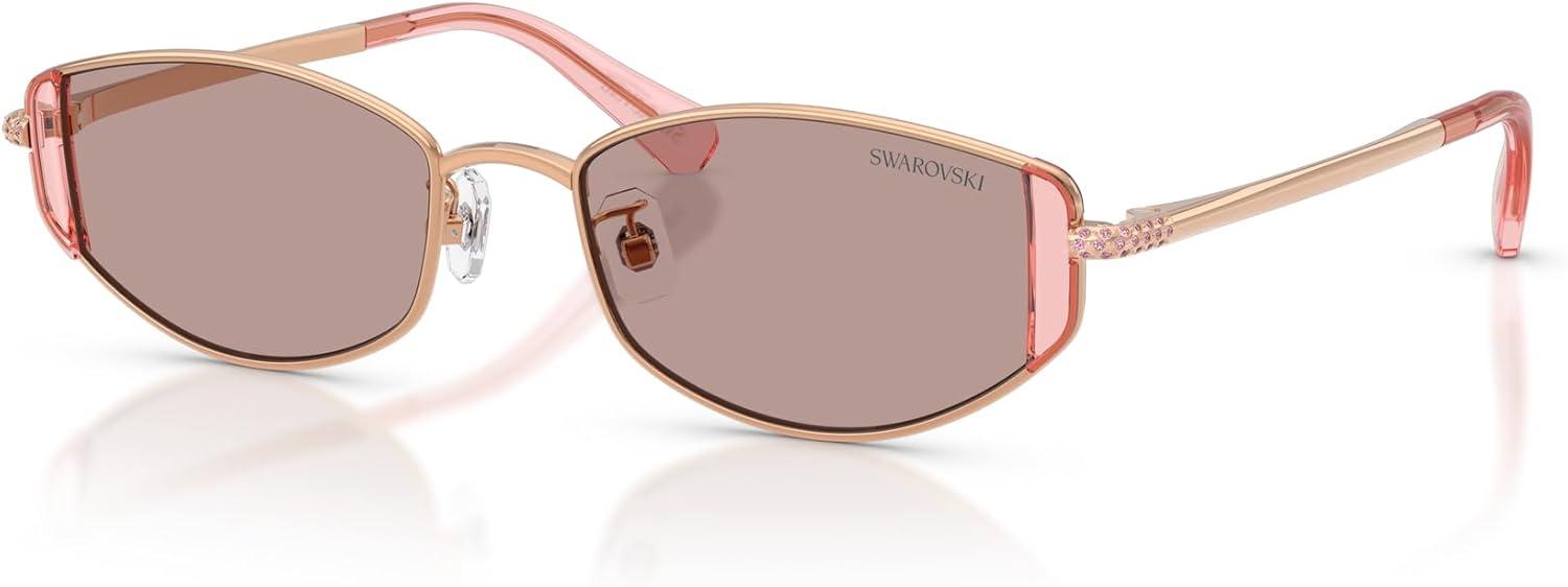 imageSwarovski womens Sk7035d Oval SunglassesRose GoldLight Purple Brown