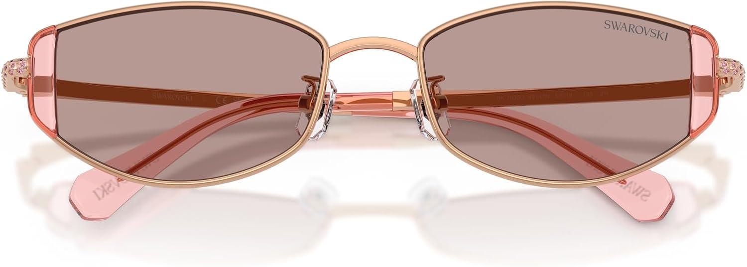 imageSwarovski womens Sk7035d Oval SunglassesRose GoldLight Purple Brown