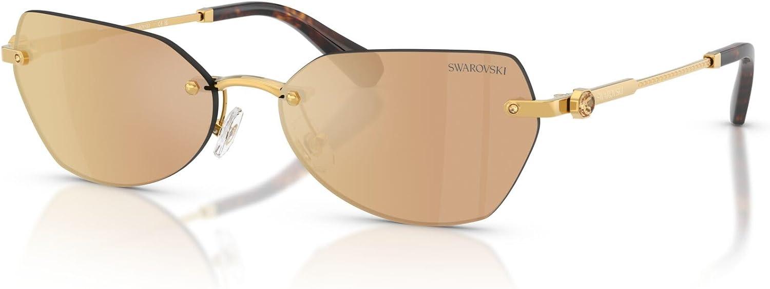 imageSwarovski womens Sk7038Dark GoldDark Brown Mirrored Rose Gold