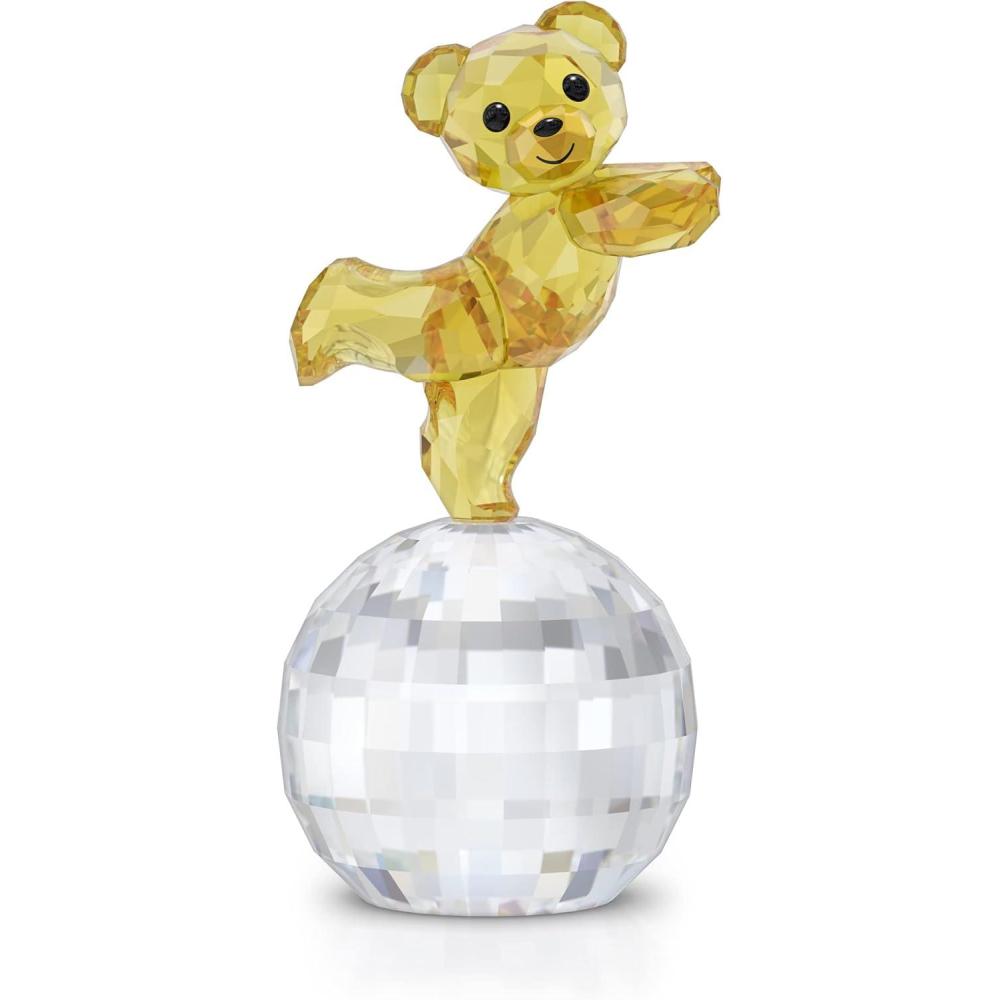 imageSWAROVSKI Kris Bear Ready to Disco Collectible Figurine Yellow and Clear Crystals Part of the Swarovski Kris Bears Collection