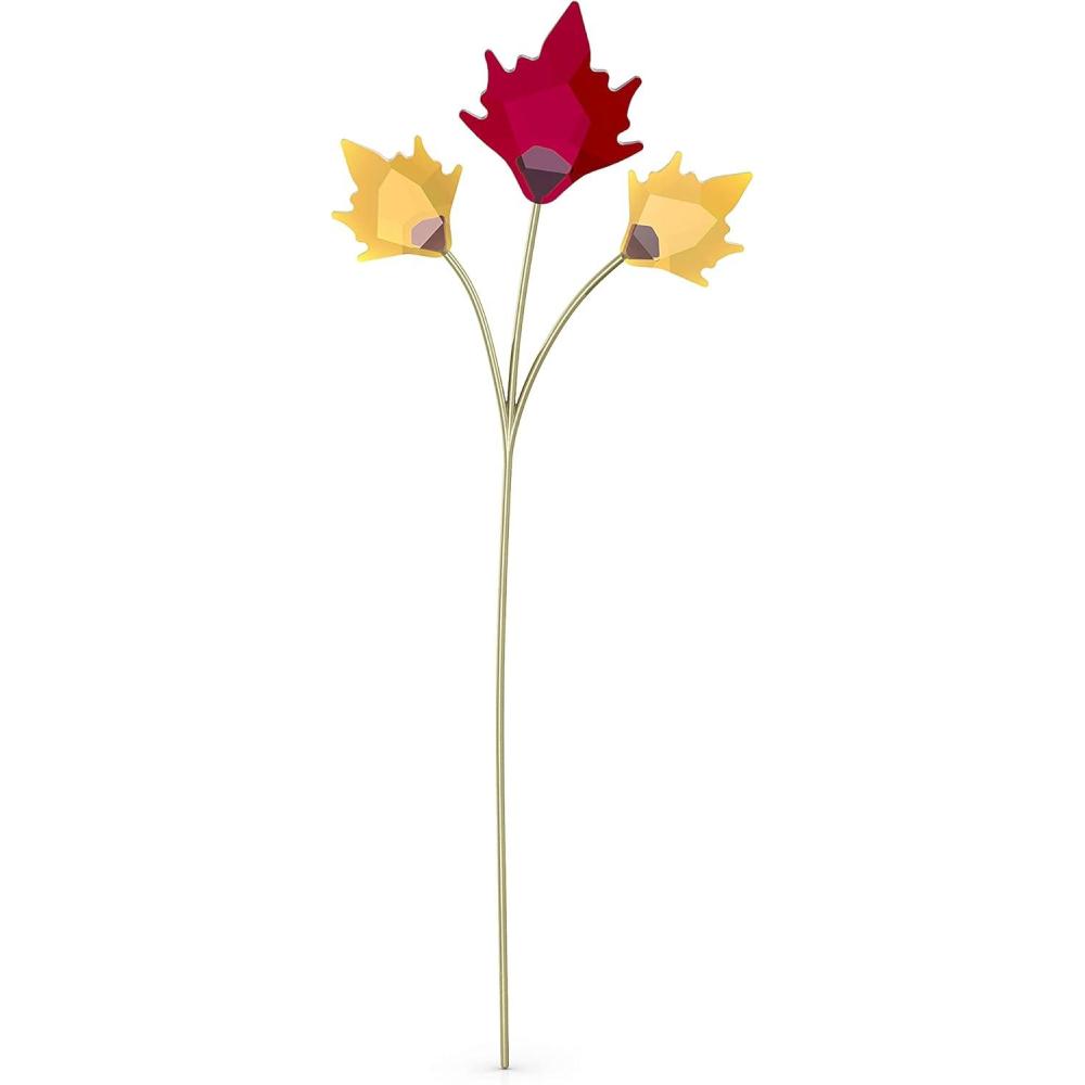 imageSwarovski Garden Tales Pumpkin Figurine Orange and Green Crystals and Brushed Champagne Gold ToneFinish Stem Part of The Garden Tales CollectionMulticolored