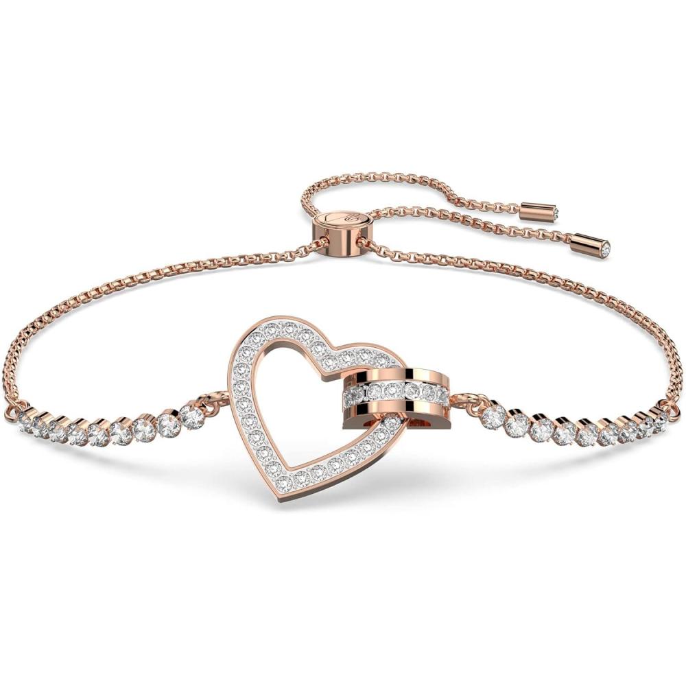 imageSwarovski Lovely Bracelet Jewelry Collection Clear CrystalsBracelet Rose Gold Tone Finish