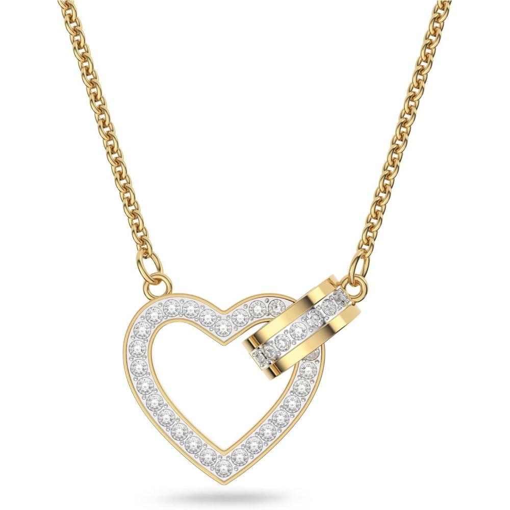 imageSwarovski Lovely Bracelet amp Necklace Jewelry Collection Clear CrystalsNecklace Gold Tone Finish