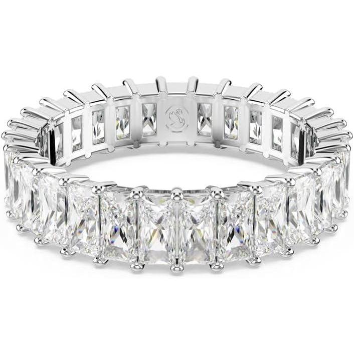 imageSwarovski Matrix Band Ring Multicolored BaguetteCut Stones in a GoldTone Finished SettingClear Crystal