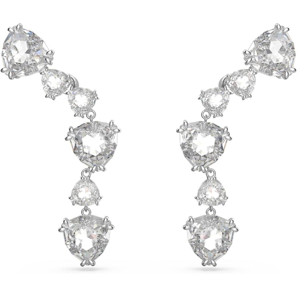 imageSwarovski Mesmera Earring Jewelry Collection Rhodium Finish Clear CrystalsSilver Ear Cuff