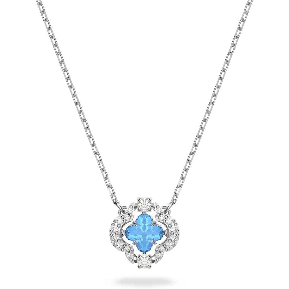 imageSwarovski Sparkling Dance Necklace and Bracelet Jewelry Collection Blue Crystals Clear CrystalsPendant Necklace