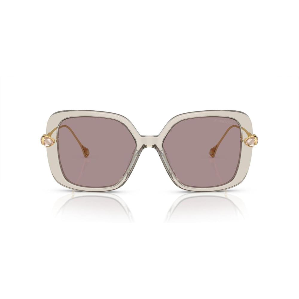 imageSwarovski Womens SK6011F Low Bridge Fit Square SunglassesTransparent Light BrownViolet