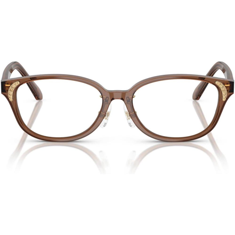 imageSwarovski Womens Sk2040d Oval Prescription Eyewear FramesTransparent BrownDemo Lens