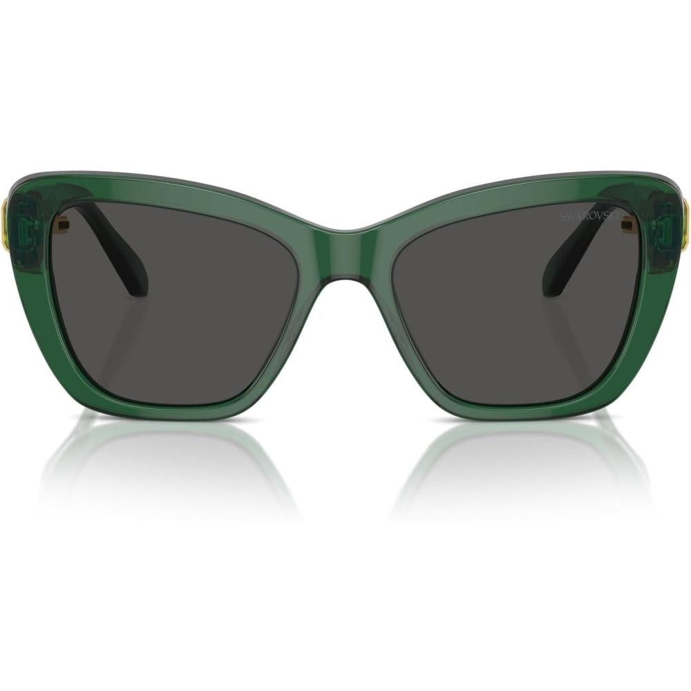 imageSwarovski Womens Sk6018 Butterfly SunglassesTransparent Dark GreenDark Grey