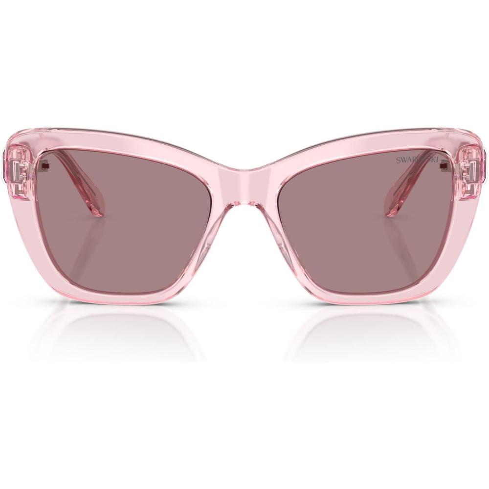 imageSwarovski Womens Sk6018 Butterfly SunglassesTransparent PinkLight Purple Brown