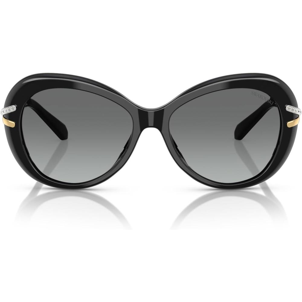 imageSwarovski Womens Sk6026 Butterfly SunglassesBlackGrey Gradient