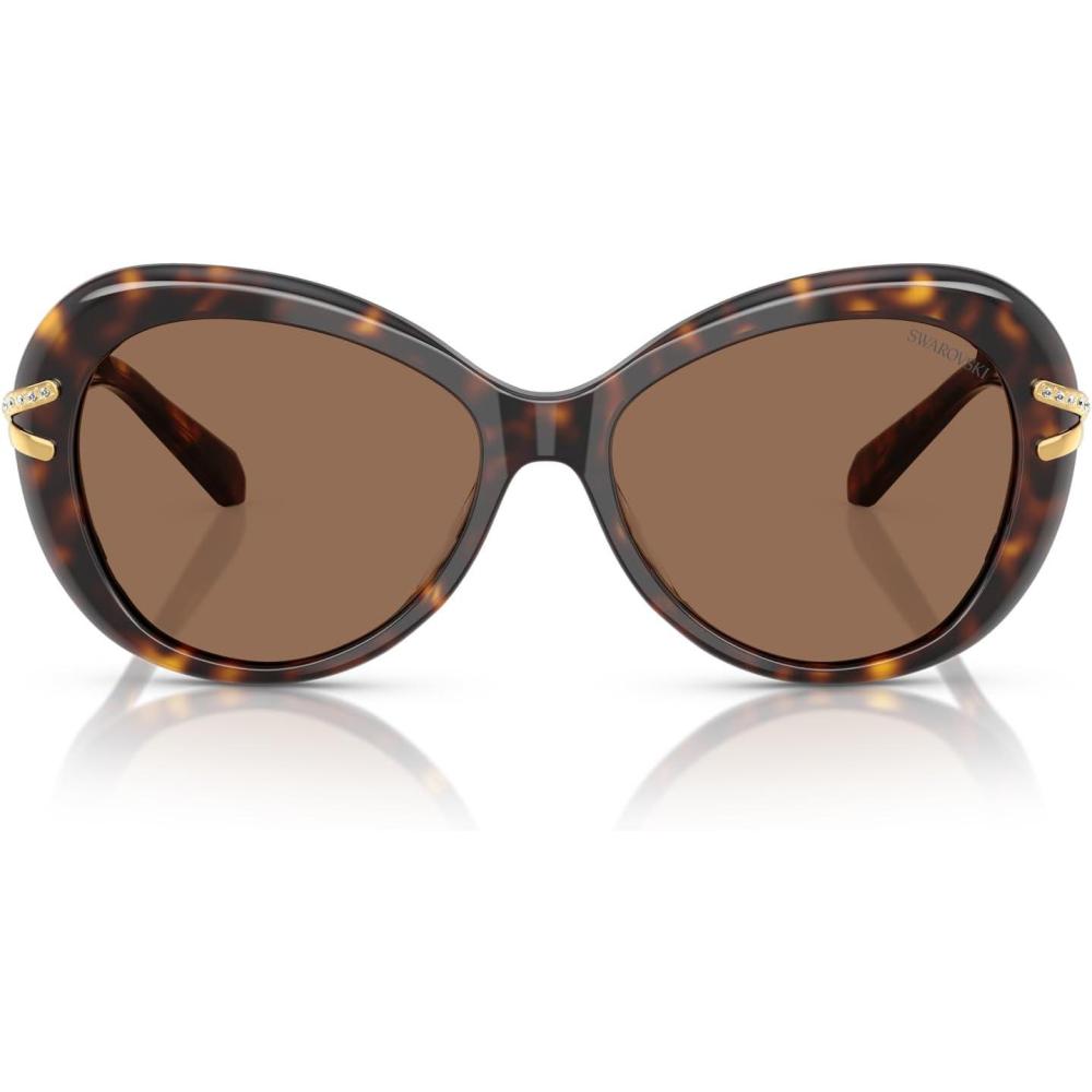 imageSwarovski Womens Sk6026 Butterfly SunglassesHavanaDark Brown