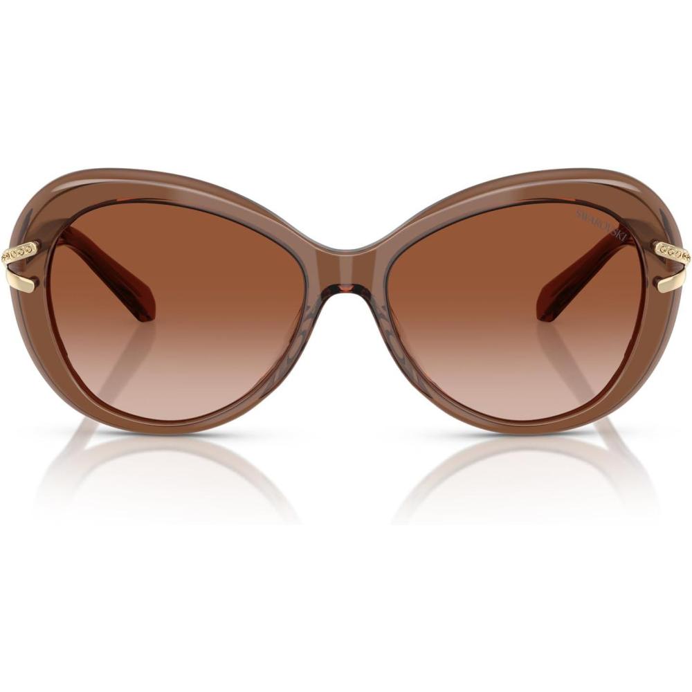 imageSwarovski Womens Sk6026 Butterfly SunglassesTransparent BrownGradient Brown