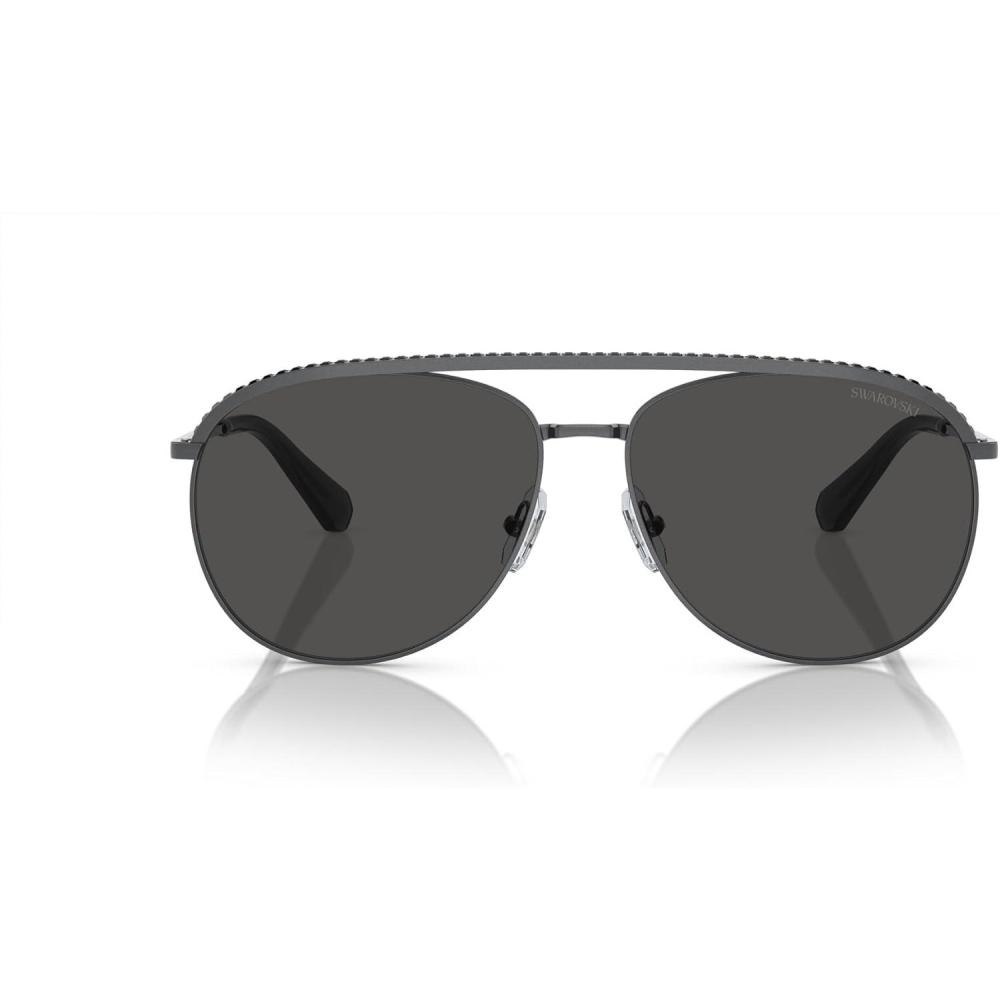 imageSwarovski Womens Sk7005 Aviator SunglassesDark SilverDark Grey