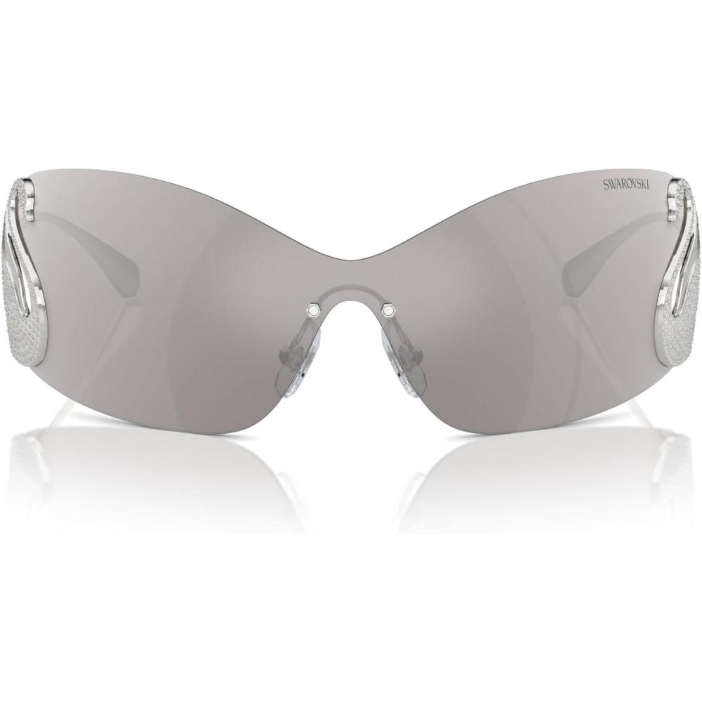 imageSwarovski Womens Sk7020 Oval SunglassesSilverLight Grey Mirrored Silver