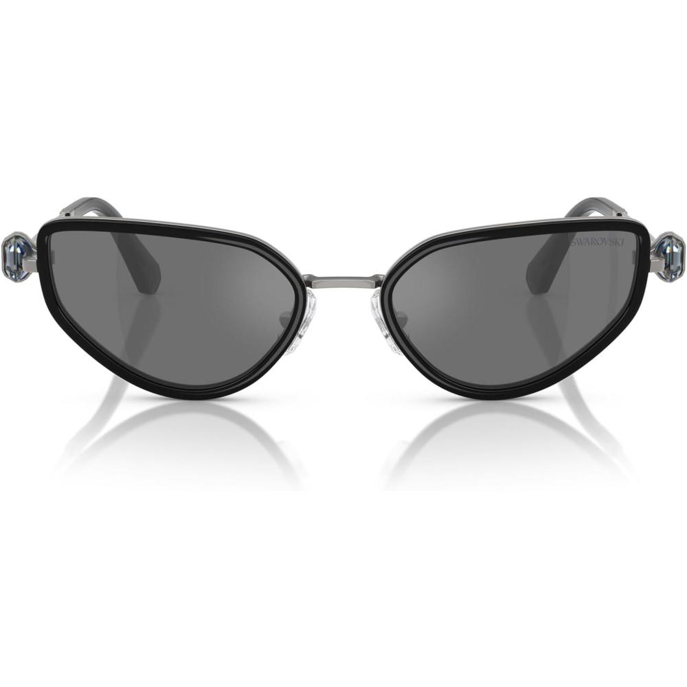 imageSwarovski Womens Sk7027 Cat Eye SunglassesGunmetalBlackGrey Mirrored Black