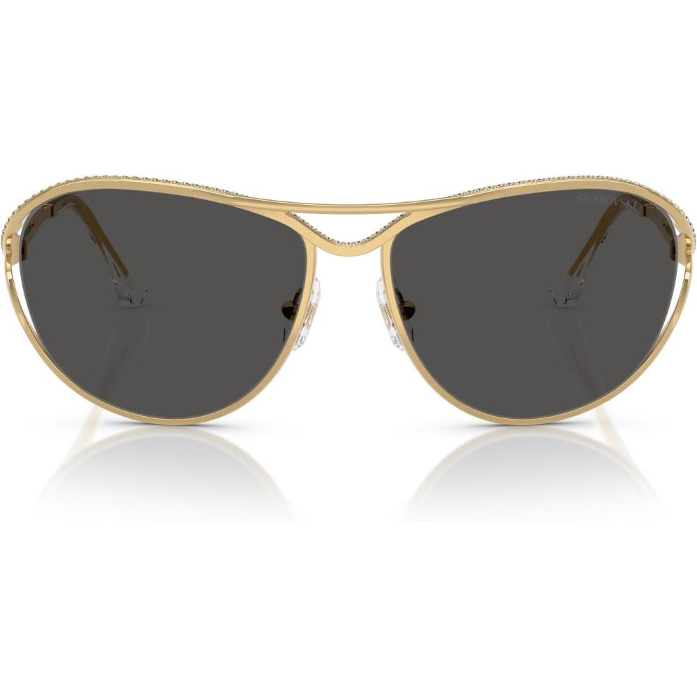 imageSwarovski Womens Sk7028 Aviator SunglassesGoldDark Grey