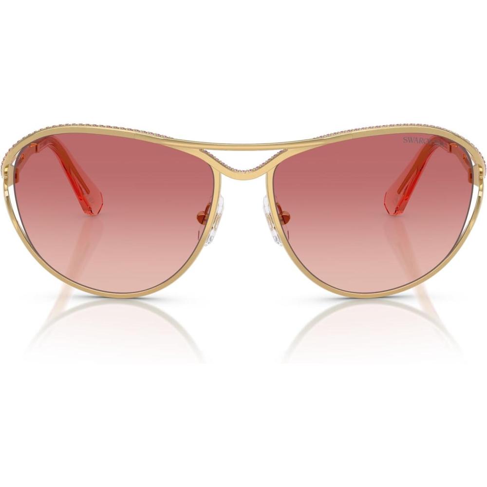 imageSwarovski Womens Sk7028 Aviator SunglassesGoldPink Gradient Red