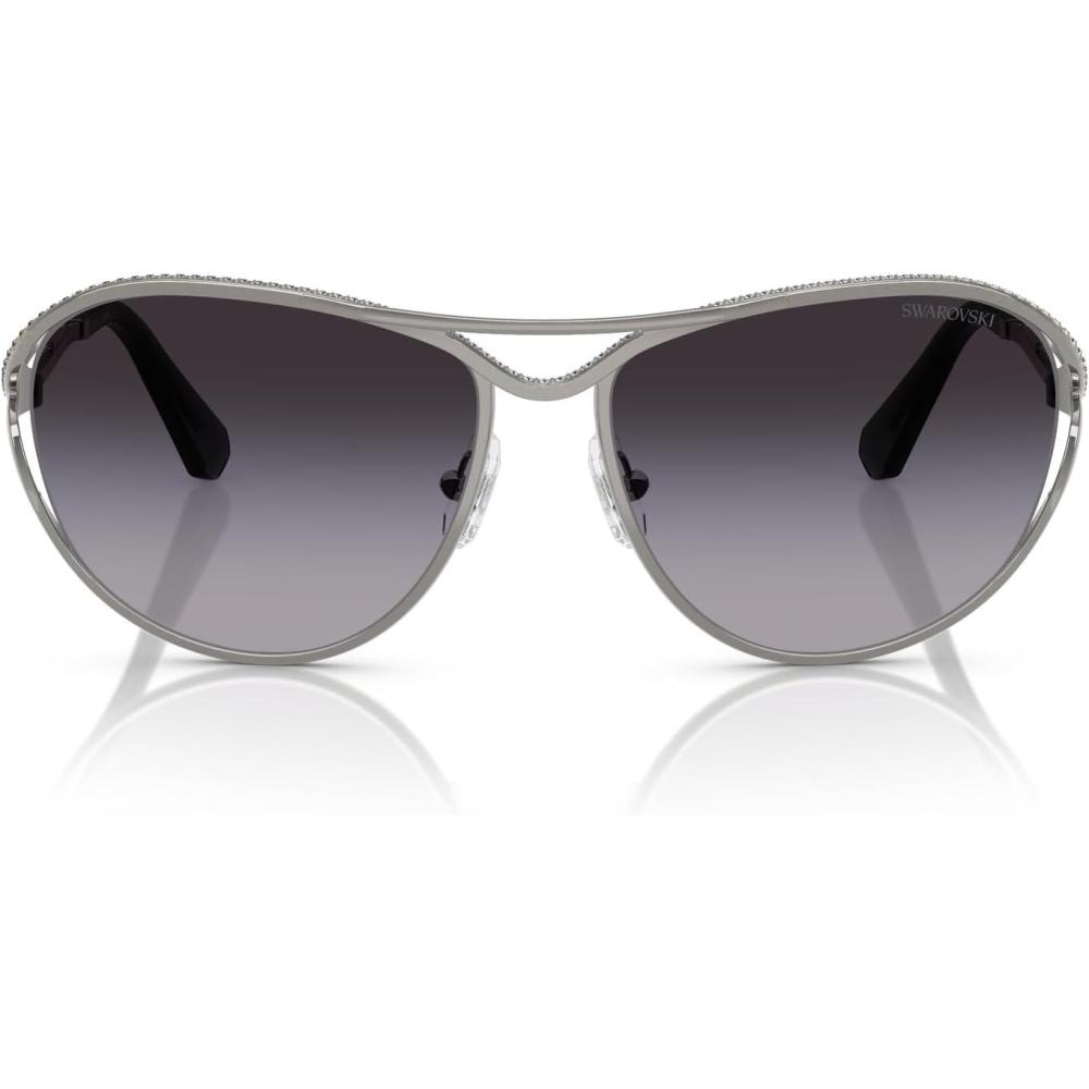 imageSwarovski Womens Sk7028 Aviator SunglassesGunmetalGrey Gradient