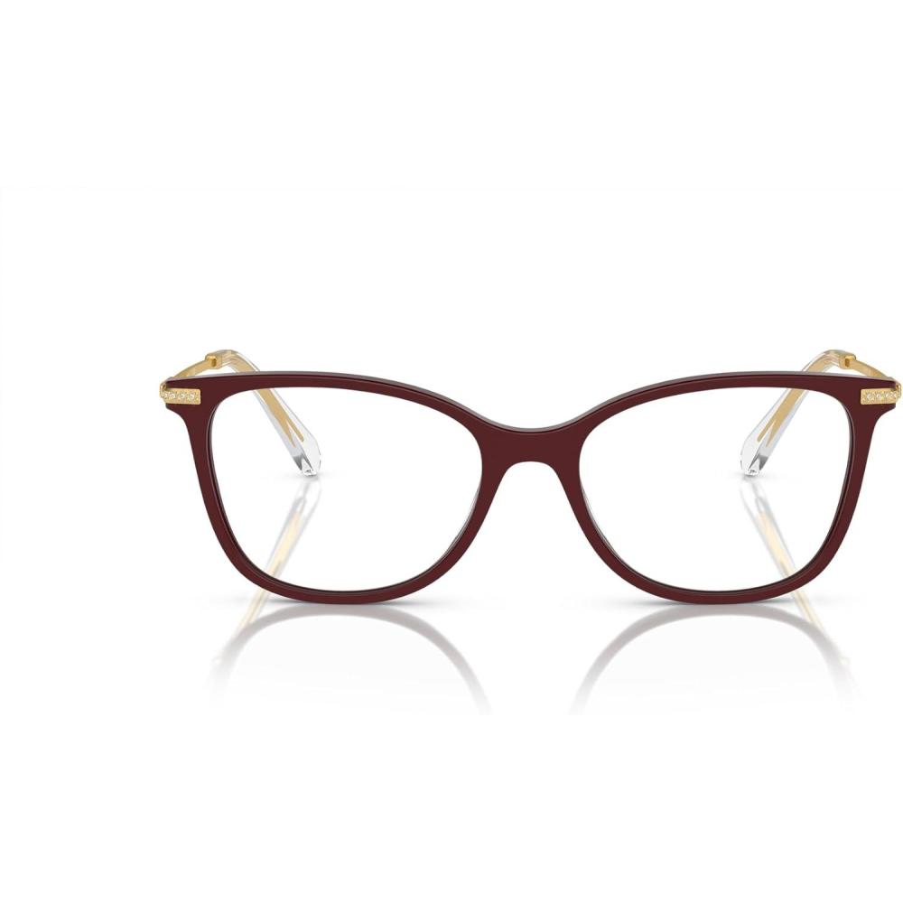imageSwarovski womens Sk2010f Low Bridge Fit Square Prescription Eyewear FramesBurgundyDemo Lens