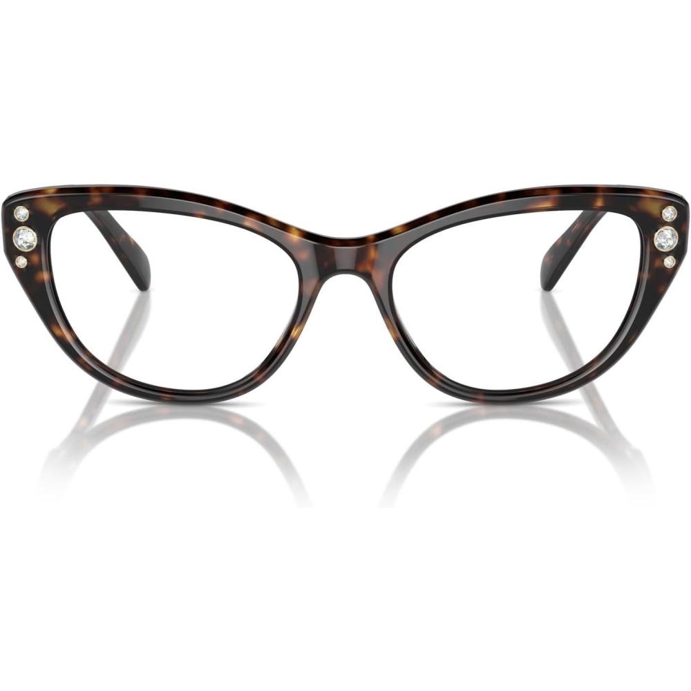 imageSwarovski womens Sk2023 Cat Eye Prescription Eyewear FramesDark HavanaDemo Lens