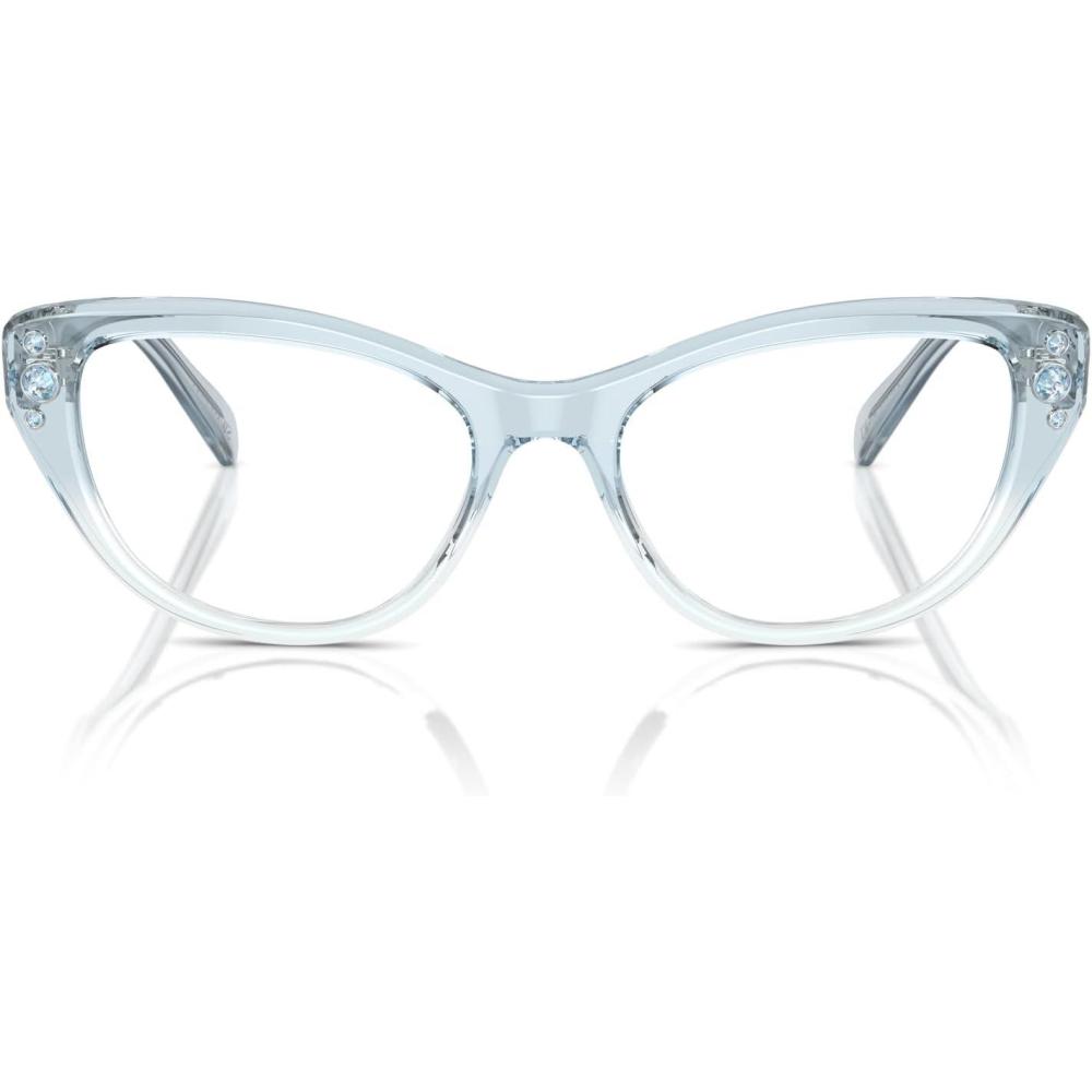 imageSwarovski womens Sk2023 Cat Eye Prescription Eyewear FramesLight Blue Gradient ClearDemo Lens