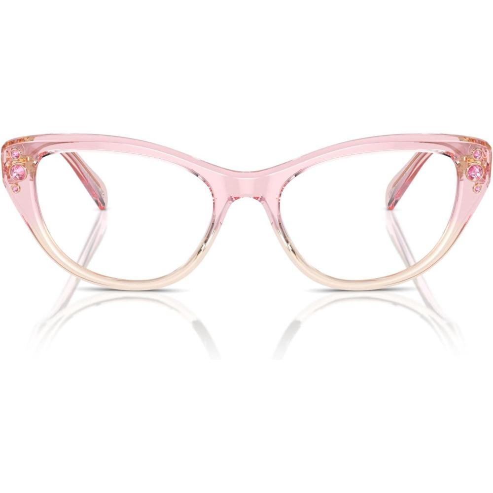 imageSwarovski womens Sk2023 Cat Eye Prescription Eyewear FramesPink Gradient ClearDemo Lens