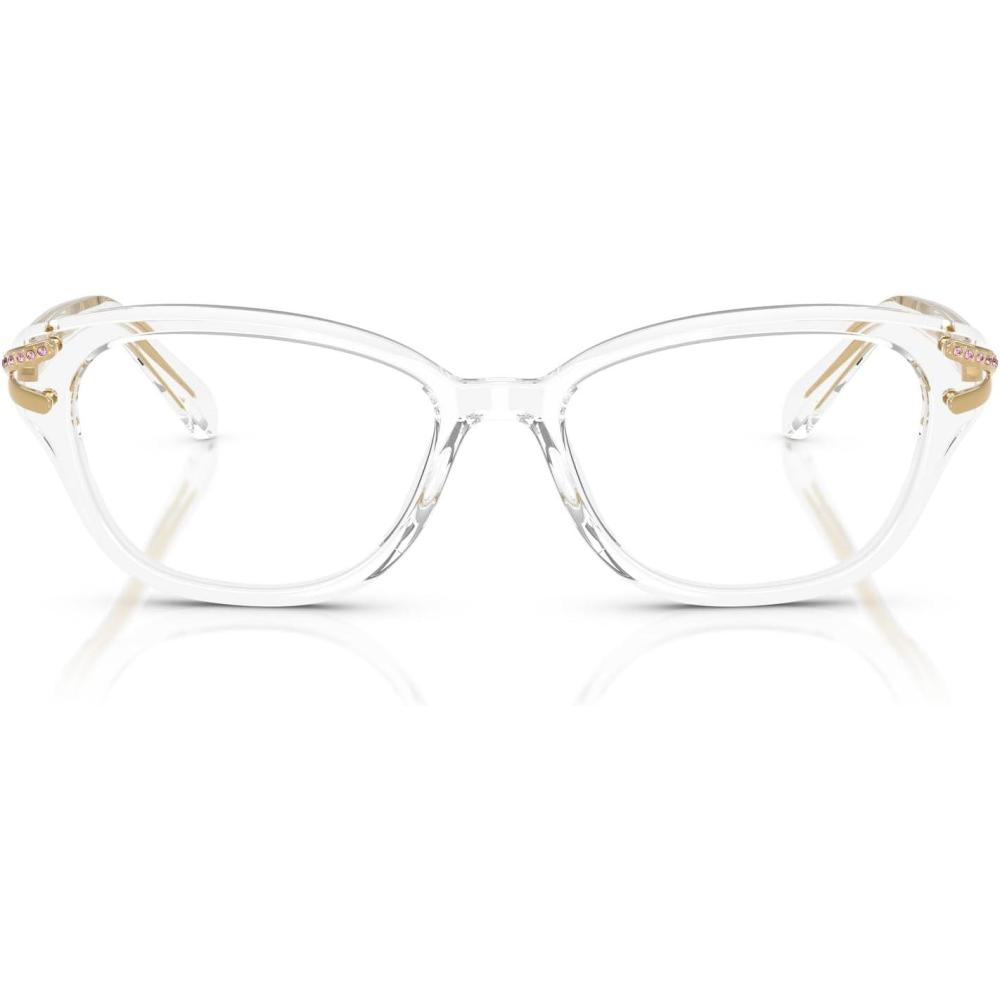 imageSwarovski womens Sk2032f Low Bridge Fit Square Prescription Eyewear FramesCrystalDemo Lens