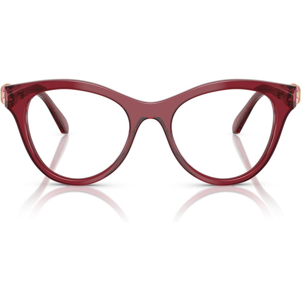 imageSwarovski womens Sk2036 Round Prescription Eyewear FramesTransparent BurgundyDemo Lens