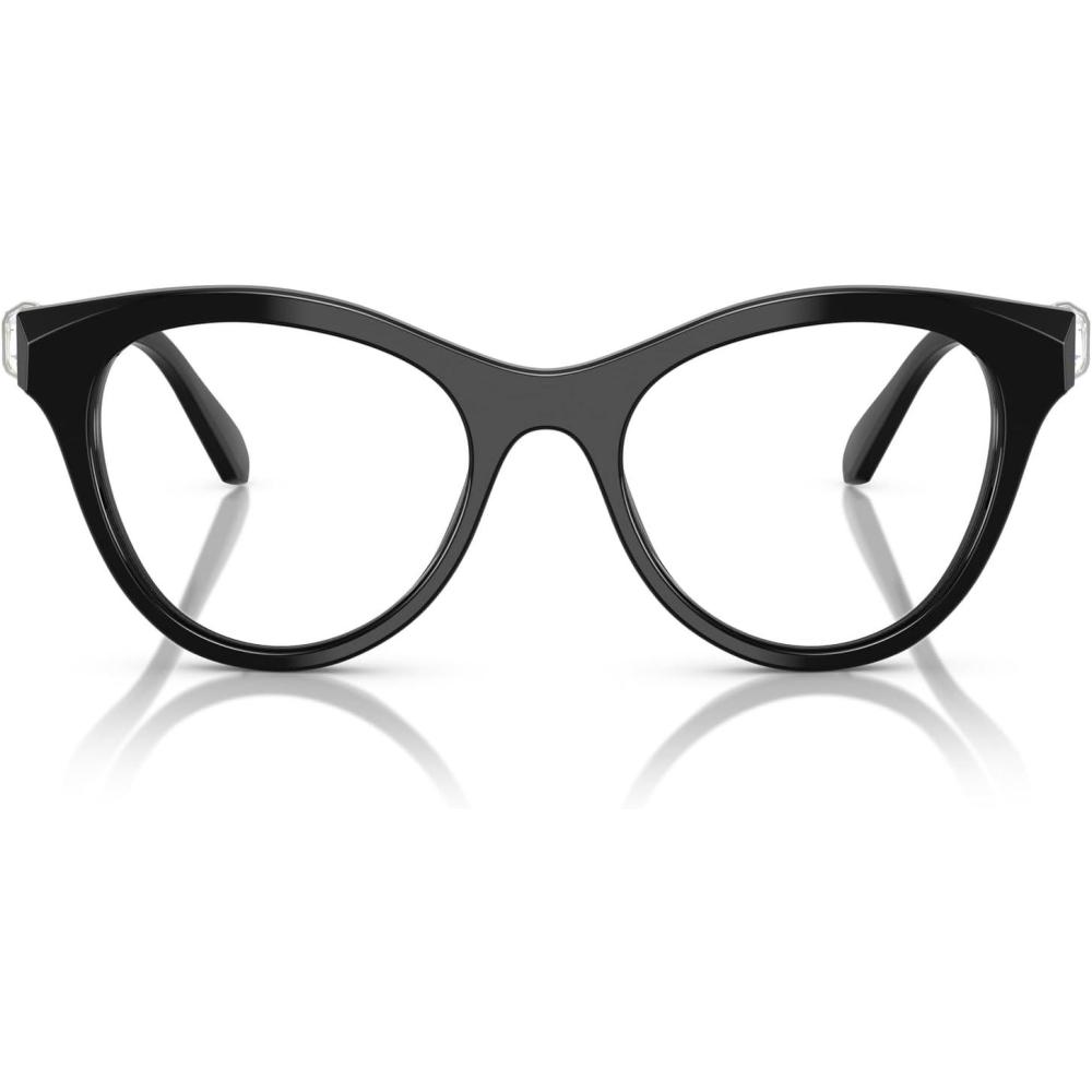 imageSwarovski womens Sk2036f Low Bridge Fit Round Prescription Eyewear FramesBlackDemo Lens