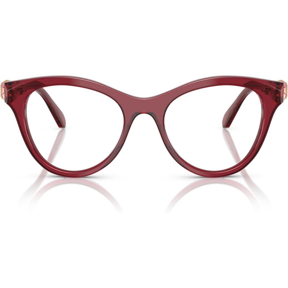 imageSwarovski womens Sk2036f Low Bridge Fit Round Prescription Eyewear FramesTransparent BurgundyDemo Lens