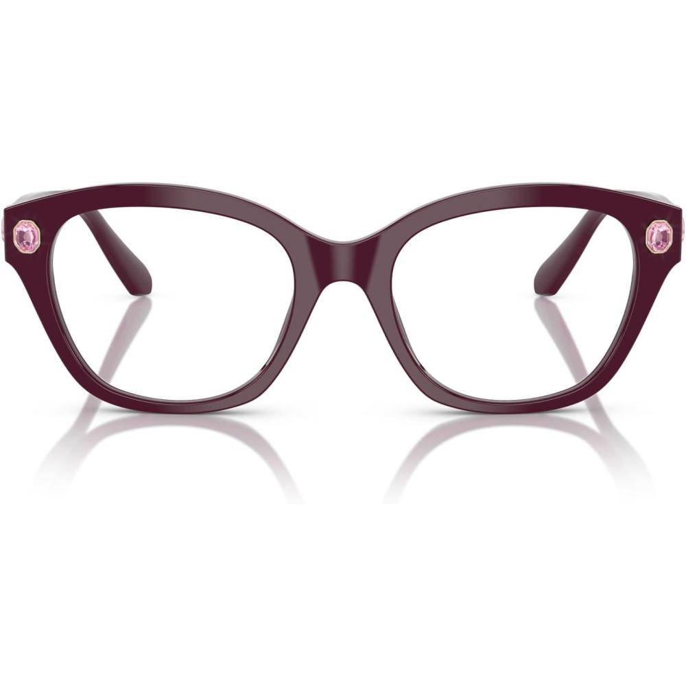 imageSwarovski womens Sk2038f Low Bridge Fit Square Prescription Eyewear FramesBurgundyDemo Lens