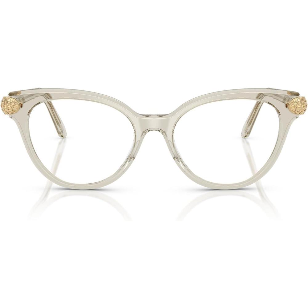 imageSwarovski womens Sk2046 Round Prescription Eyewear FramesTransparent BeigeDemo Lens