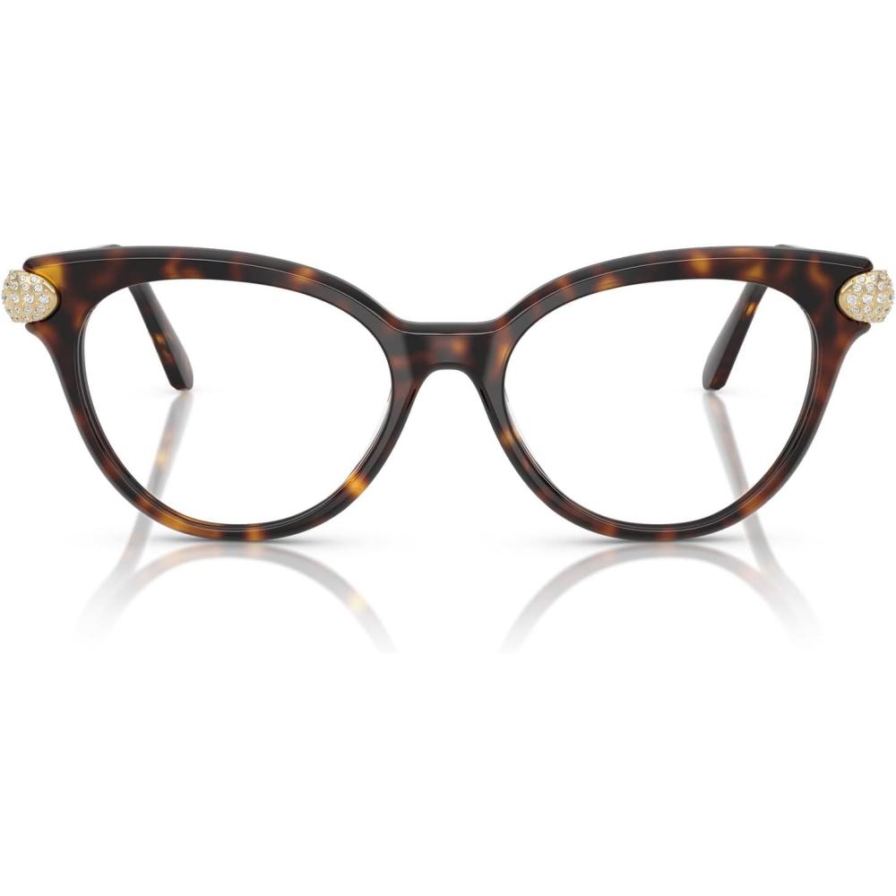 imageSwarovski womens Sk2046f Low Bridge Fit Round Prescription Eyewear FramesHavanaDemo Lens