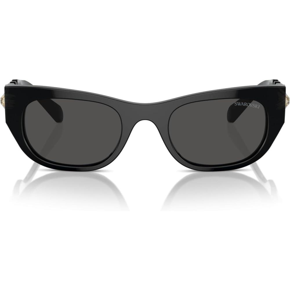 imageSwarovski womens Sk6022f Low Bridge Fit Square SunglassesMatte SilverGradient Grey